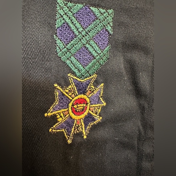 Way To Go Vintage Striped Black and White Medal Graphic Button Down Shirt NWT - Picture 3 of 7